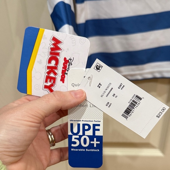 Disney Kids 2T Rashguard - Blue and White with Mickey - Picture 5 of 5